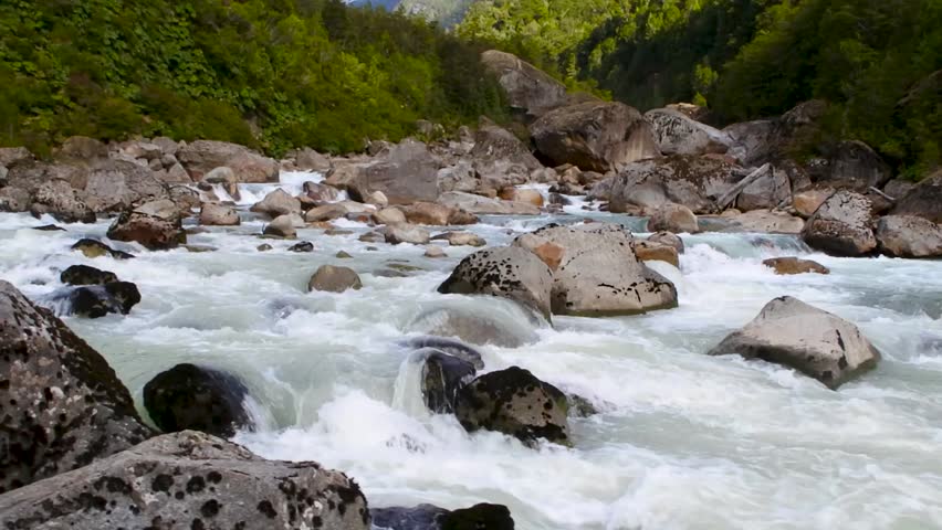 Rushing whitewater river on Chile