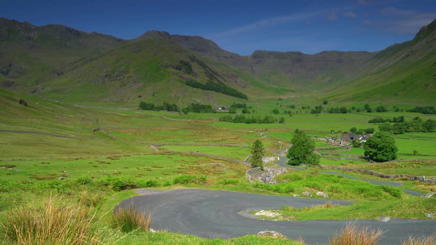 Curved road into the valley