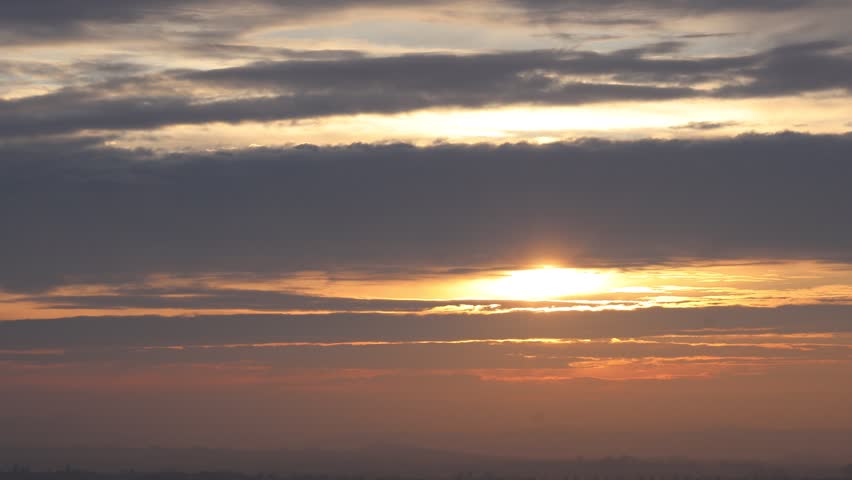 Sunset on a winter evening