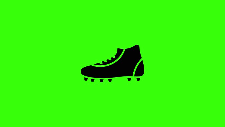 Soccer Cleat Shoe Kick Strike Animation Green Screen Background