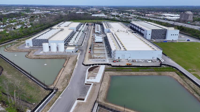 Large data center complex handling global information storage and cloud computing in Hilliard, Ohio, USA