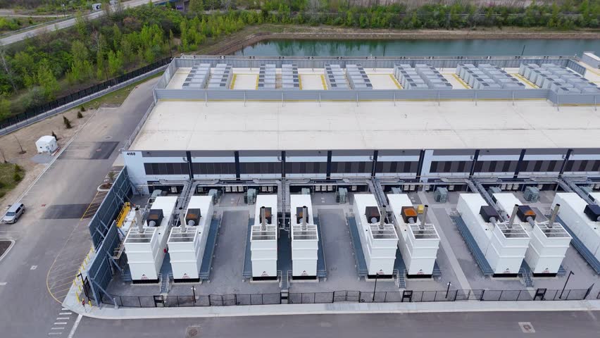 Data center campus in Hilliard Ohio, modern technology computing infrastructure for artificial intelligence and machine learning