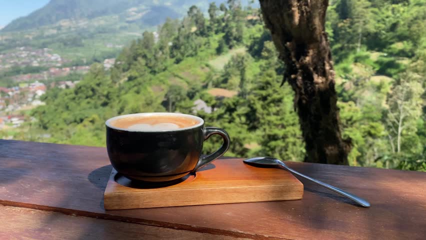 Enjoy a glass of Thai tea at an aesthetic coffee shop on the mountain slopes.