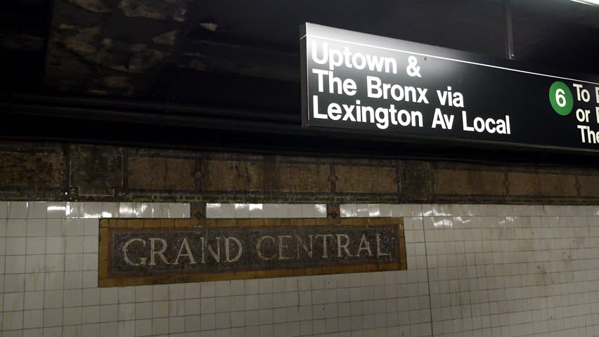 NEW YORK CITY - CIRCA JUNE 2013: A New York City subway approaches the platform.