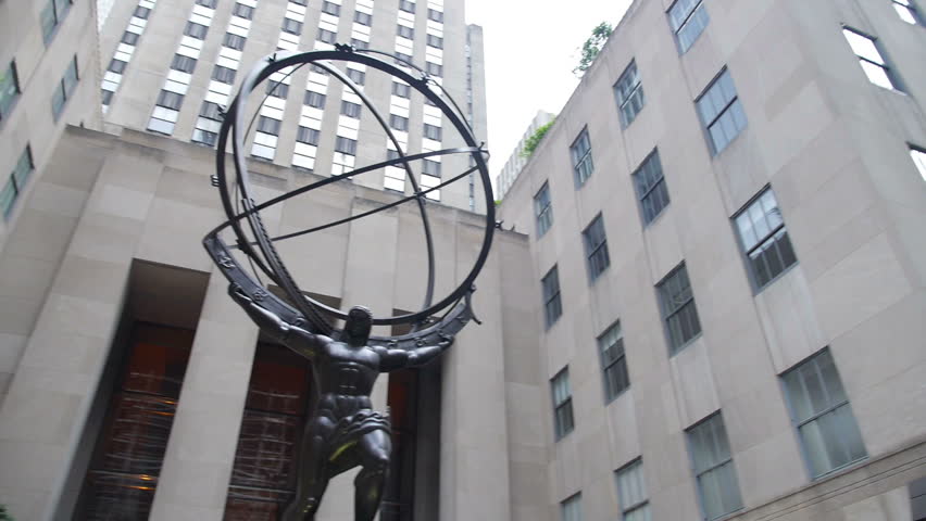 NEW YORK CITY, Circa June, 2013 - The Hercules statue outside Rockefeller Center