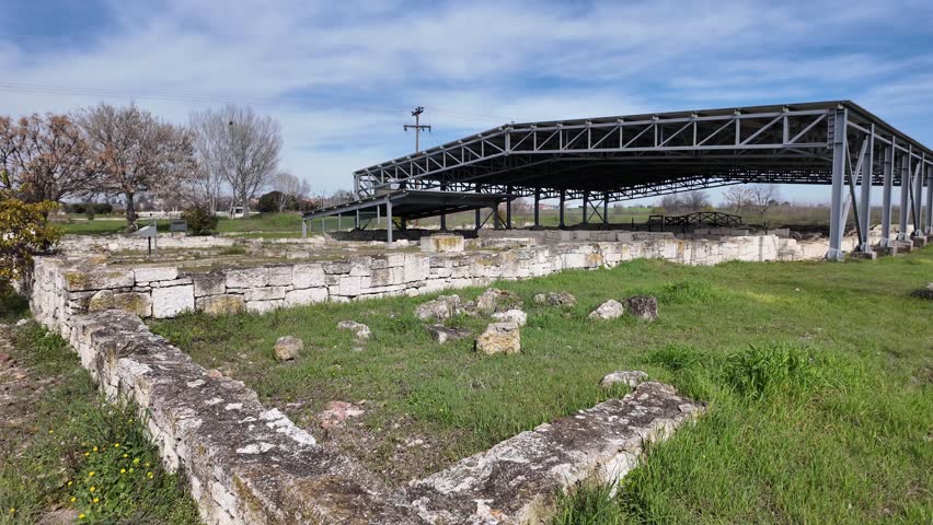 Ruins of Pella - capital city of Ancient Macedonian Empire, Central Macedonia, Greece
