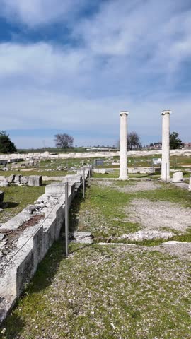 Ruins of Pella - capital city of Ancient Macedonian Empire, Central Macedonia, Greece