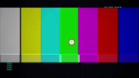 Digital test card with color bars and binary code warning screen - Powered by Shutterstock - Get 15% off with code: PIKWIZARD15