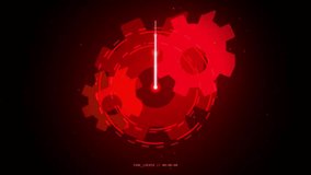 Red Digital Clock Mechanism Rotating on Futuristic HUD Interface - Powered by Shutterstock - Get 15% off with code: PIKWIZARD15