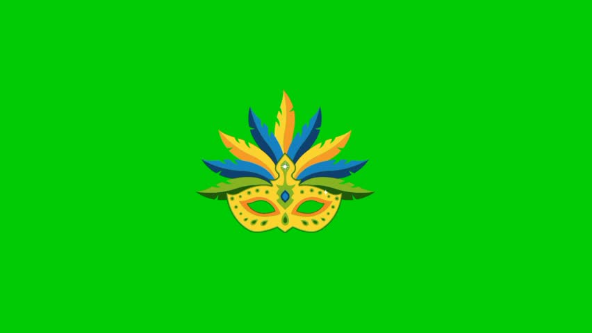 Carnival mask animation, sstkBrazil, sstkparty, celebration, myrealholiday, decoration, festival, green background 