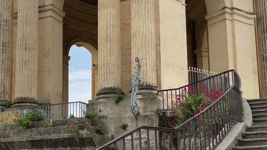 Details of Porte du Peyrou columns and architectural details in Montpellier France