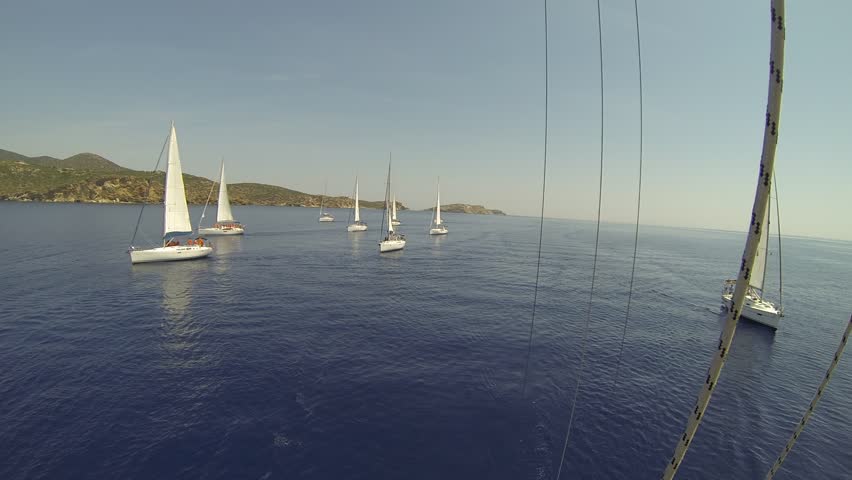 Sailing regatta (top view)