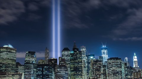 911 Lights in New York City (pulling back)