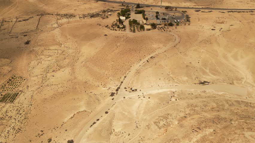 Aerial View of Avdat Ancient Ruins in the Negev Desert Israel