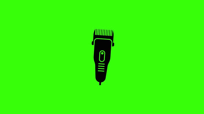 Electric Shaver Mechanical Shaking Animation Loop Green Screen