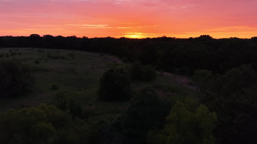 Colorful reflective sunset over Texas lake
