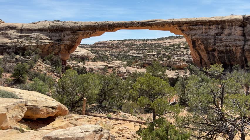 Natural Bridges, Blanding, Utah, hiking the trail, sandstone arches, cliff dwellings and desert landscape