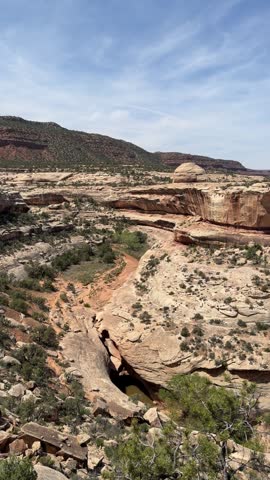 Natural Bridges, Blanding, Utah, hiking the trail, sandstone arches, cliff dwellings and desert landscape