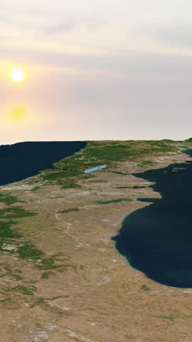 Bosphorus Strait vertical 3D terrain animation showcasing the strategic waterway in 4K resolution. This realistic visualization highlights the exact topography, geographic elevation, and surrounding landscapes of Istanbul, Turkey. Perfect for international news broadcasts, documentary filmmaking, political analysis, and regional geographical reporting. Features a clean, professional camera move with text labeling for clear geographic context.

Note: I am a professional 3D generalist available for custom mapping, specific camera animations, or tailored geopolitical visualization work. Please feel free to contact me for custom inquiries.