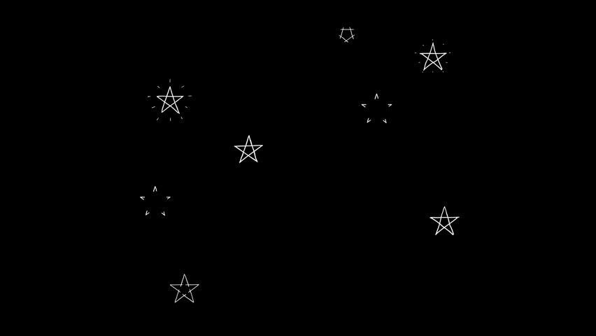 Loop clipart featuring lots of rough, hand-drawn stars appearing and disappearing