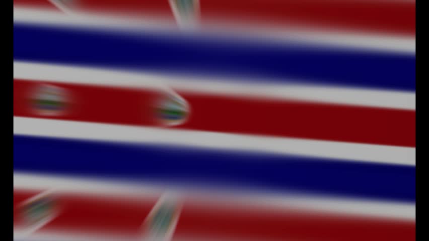 Animated 3D Waving National Flag Of Costa Rica