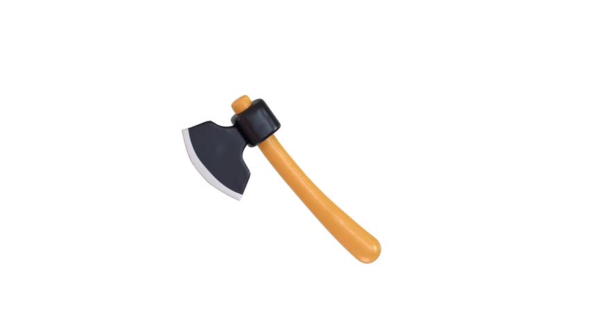 3d axe icon animation concept of Woodcutter Axe with Metallic Head and Wooden Grip icon animation