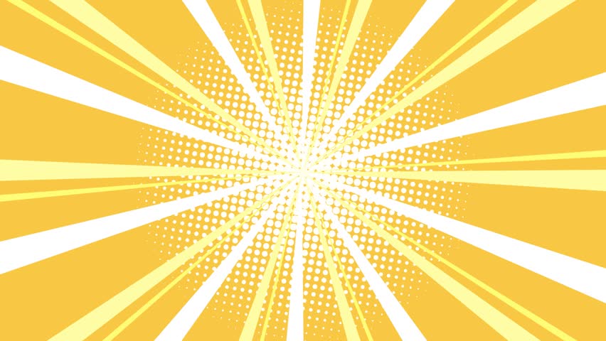 Yellow Retro Pop Art Sunburst Comic Motion Video Background