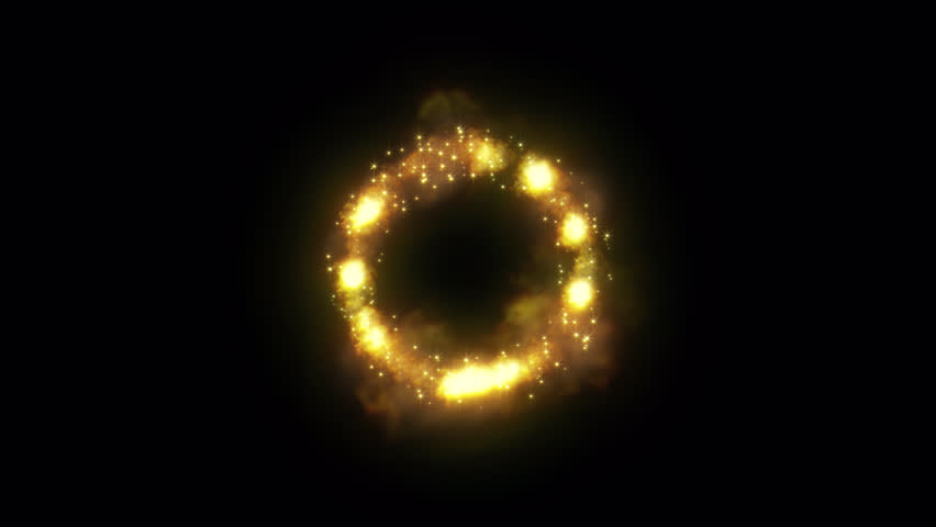 Gold Energy Portal Ring Rotation with Alpha Channel