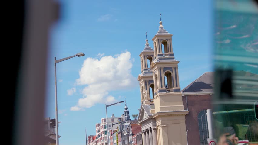 Amsterdam Basilica Of Saint Nicholas Seen Through Bus Window