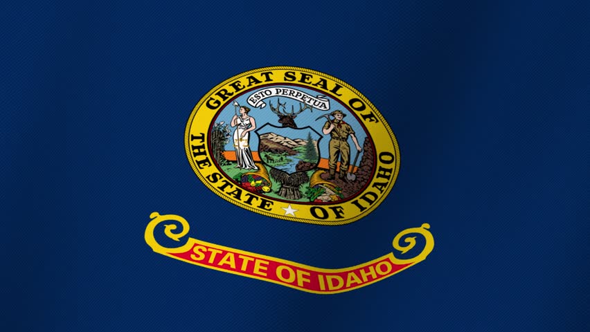 The Great Seal of the State of Idaho on a Blue Background