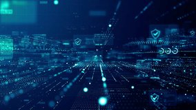 Futuristic digital data network with cybersecurity dashboards, analytics interfaces, and high speed information flow visualization for cloud computing and enterprise technology - Powered by Shutterstock - Get 15% off with code: PIKWIZARD15