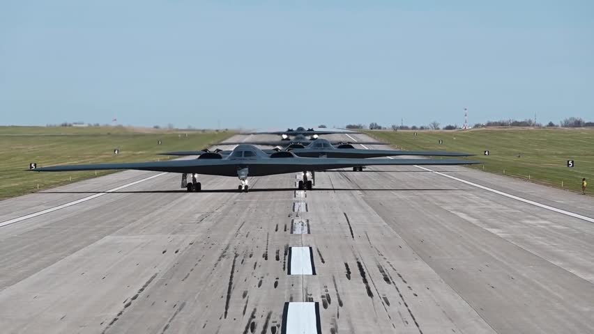 B-2 Spirit Stealth Bombers take off