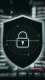 Digital padlock within a protective shield representing cybersecurity, data protection and online privacy concepts - Powered by Shutterstock - Get 15% off with code: PIKWIZARD15