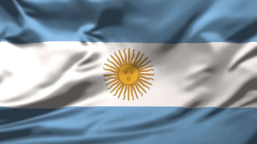 Flag of the Argentina waving animation. looping National France flag animation background 4k