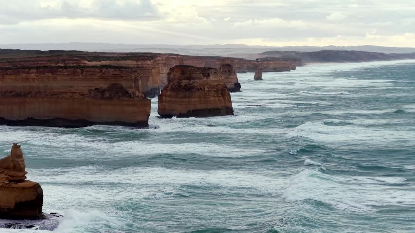 Colourful limestone coast of Australia Twelve apostles marine park Great Ocean Road.