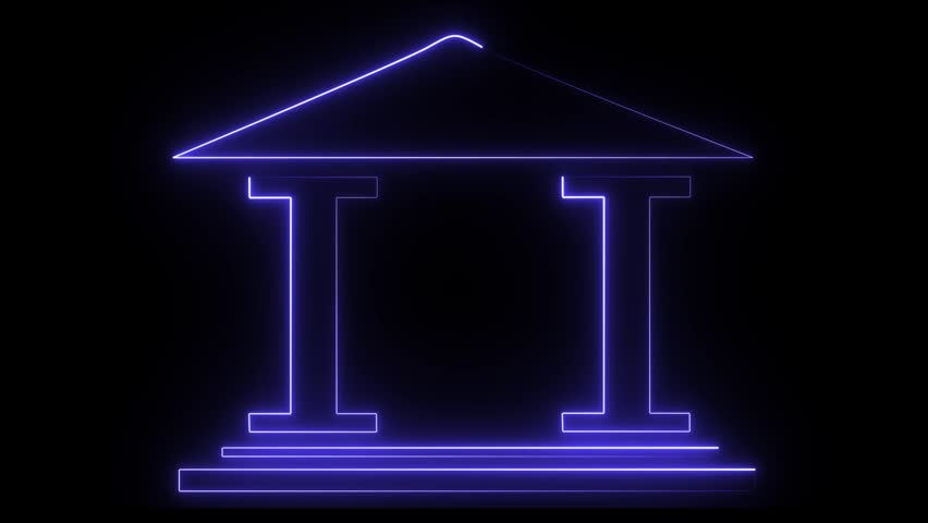 A classical bank building architecture with the word "BANK" featured prominently.
