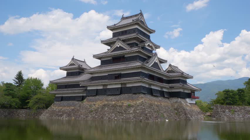 Matsumoto Castle In Daytime In Nagano Prefecture, Japan. - wide static shot