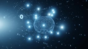 Futuristic digital human brain with binary code loop animation. - Powered by Shutterstock - Get 15% off with code: PIKWIZARD15