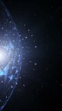 Loop digital binary code with sphere rotation on dark vertical background. - Powered by Shutterstock - Get 15% off with code: PIKWIZARD15