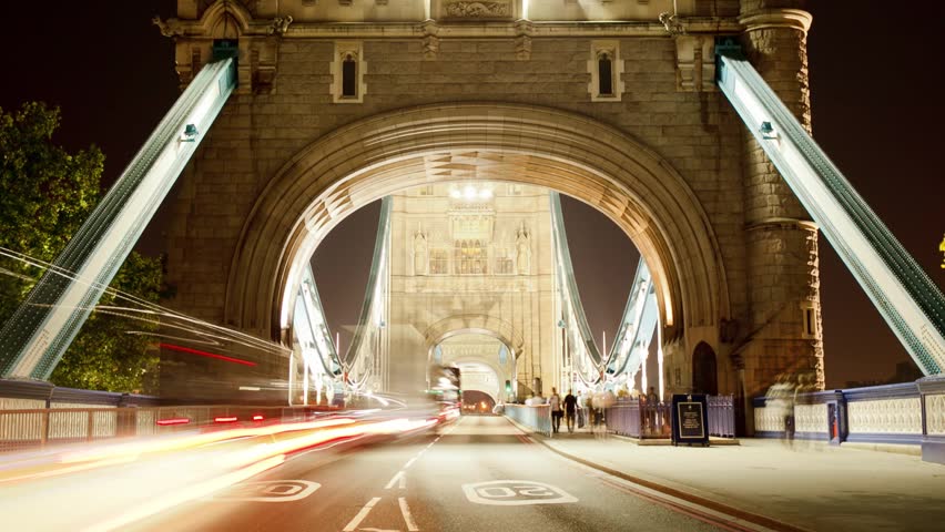Time Lapse of the historic Tower Bridge in London England