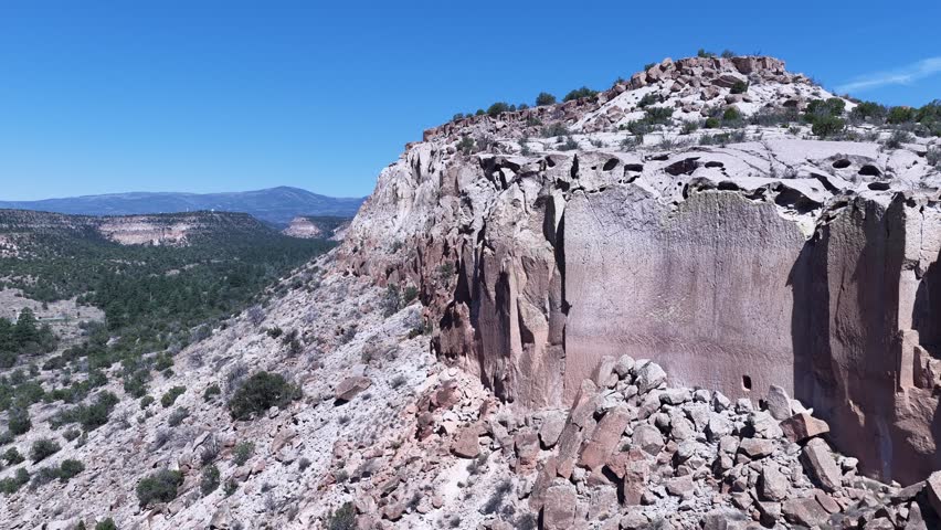 aerial view of buttes around Los Alamos, New Mexico