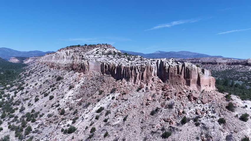 aerial view of buttes around Los Alamos, New Mexico