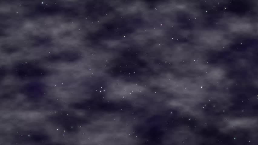 Subtle clouds drift across a dark purple night sky filled with small twinkling stars