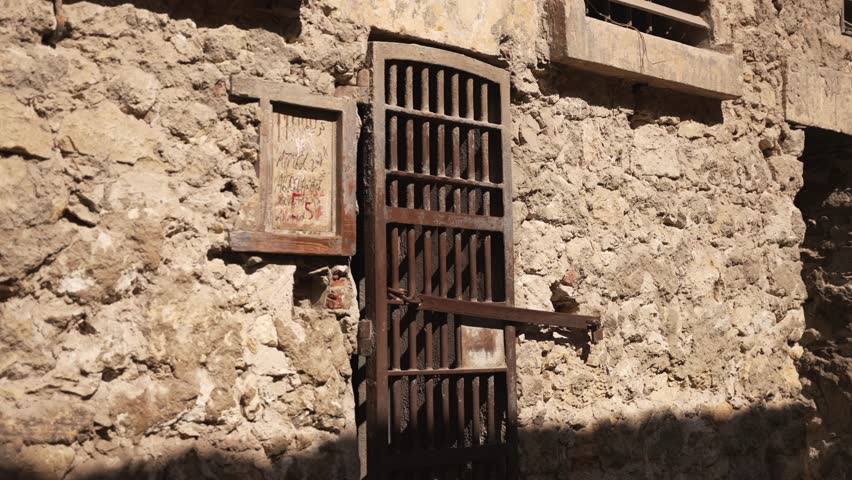 Close Up Prison Cell Door Iron Bars Cairo Citadel Police Museum Egypt