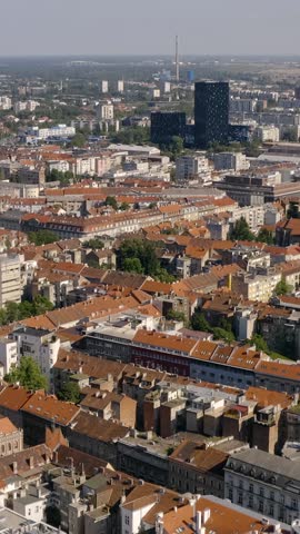 Vertical Aerial View of Zagreb Cityscape