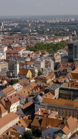 Vertical Aerial View of Zagreb Cityscape