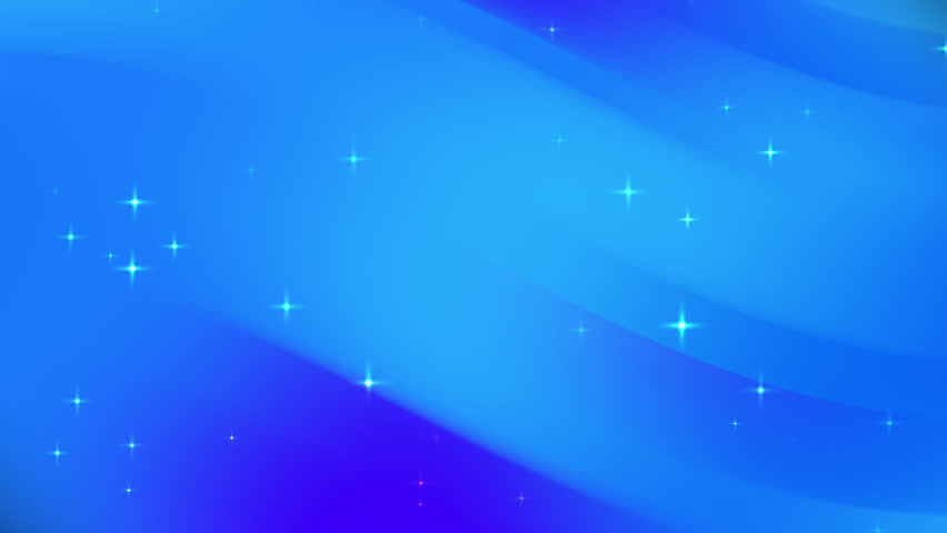 Magical blue starry night background with smooth glowing waves and sparkles.