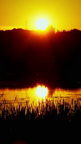 Colorful Sunset Over a National Park Lake in Canada