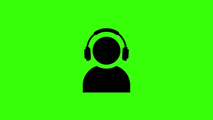 Customer Support Agent Icon Animated Loop On Green Screen Background