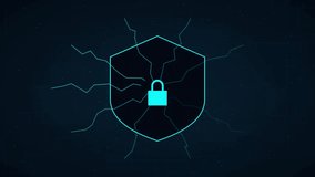 A glowing digital shield protecting a padlock symbolizing robust cybersecurity, data encryption, and secure network infrastructure in a modern... - Powered by Shutterstock - Get 15% off with code: PIKWIZARD15